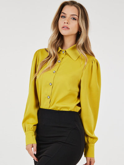 WOMEN'S LONG SLEEVE BUTTON UP BLOUSE