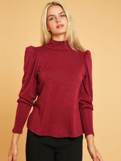 WOMEN'S LONG SLEEVE TURTLE NECK TOP