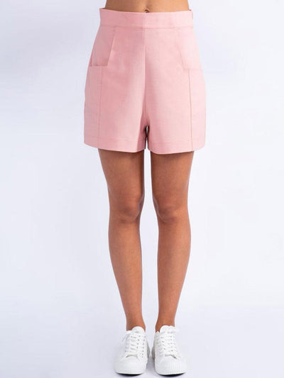 WOMENS ZIP UP FRONT POCKETS SHORTS