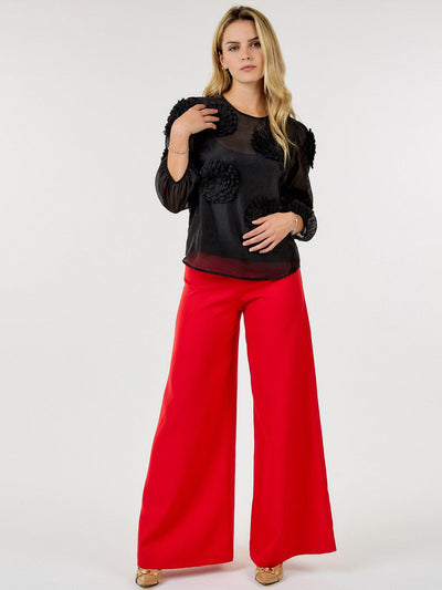 WOMEN'S ZIP UP WIDE LEG PALAZZO PANTS