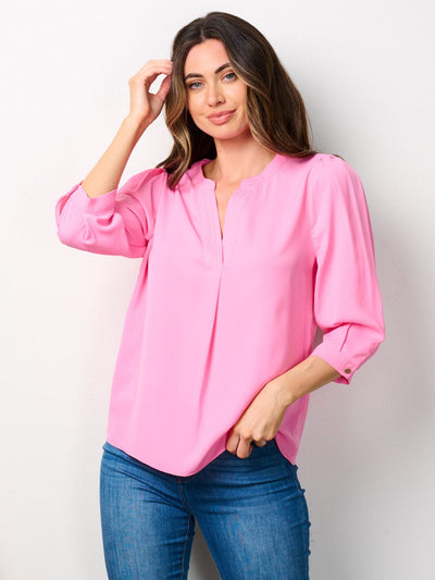 WOMEN'S 3/4 SLEEVES V-NECK BLOUSE TOP