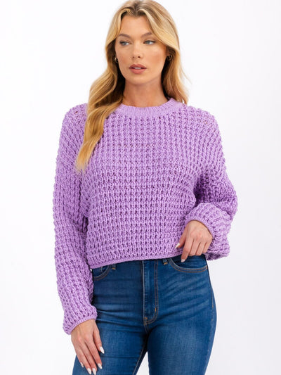 WOMEN'S LONG SLEEVE KNIT PULLOVER SWEATER