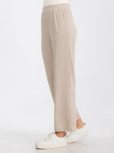 WOMEN'S ELASTIC WAIST FRONT POCKET WIDE LEG SWEATPANTS