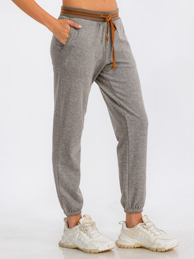 WOMEN'S ELASTIC WAIST FRONT POCKET JOGGER SWEATPANTS (Copy)