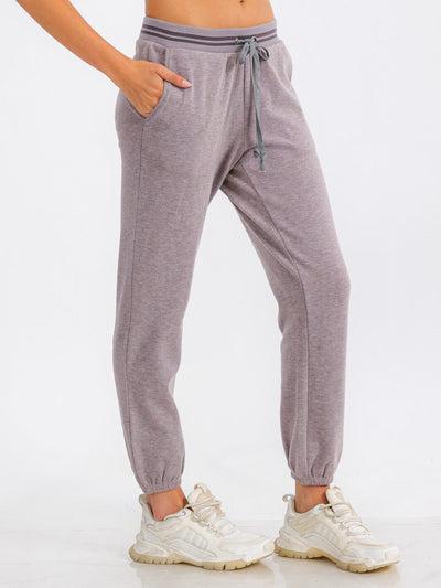 WOMEN'S ELASTIC WAIST FRONT POCKET JOGGER SWEATPANTS (Copy)