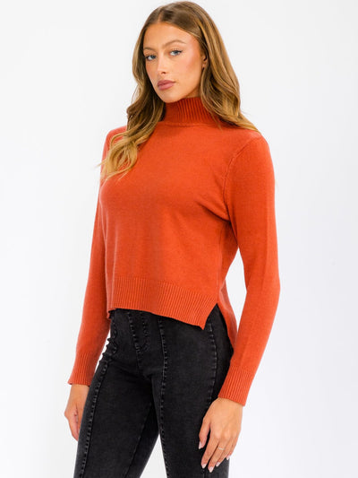 WOMEN'S LONG SLEEVE TURTLE NECK BLOUSE TOP