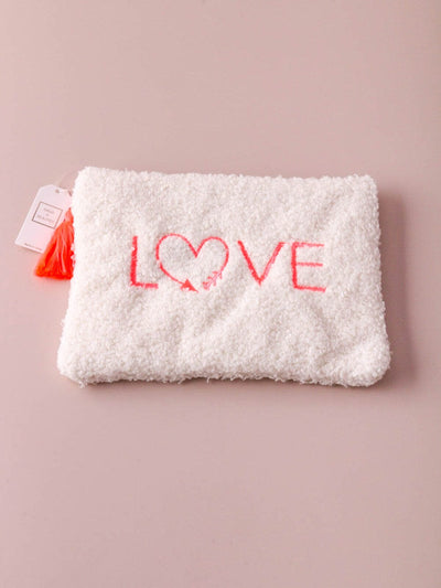 WOMEN'S COSMETIC GRAPHIC LOVE FURRY BAG