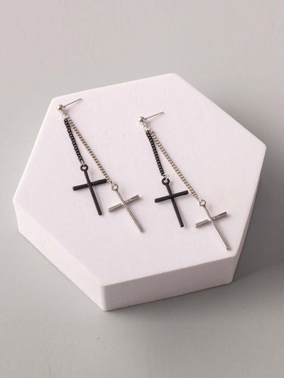 WOMEN'S ASSORTED COLORS CROSS EARRINGS