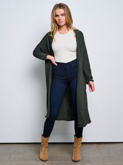 WOMEN'S LONG SLEEVE OPEN FRONT CARDIGAN