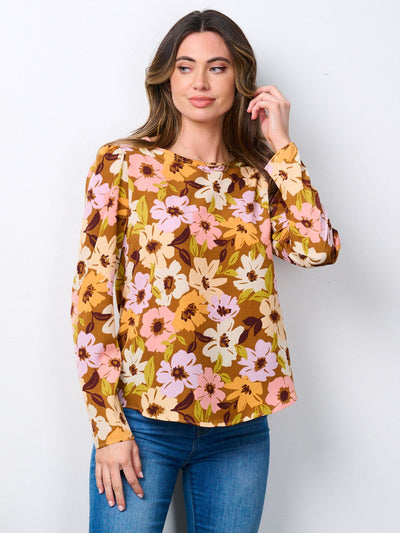 WOMEN'S LONG SLEEVE FLORAL BLOUSE TOP