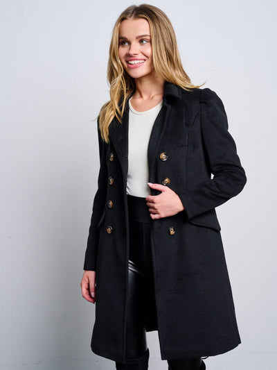 WOMEN'S LONG SLEEVE BUTTON CLOSURE POCKETS COAT