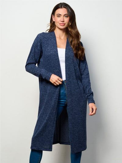 WOMEN'S LONG SLEEVE OPEN FRONT SOLID CARDIGAN