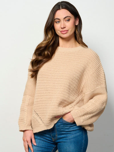 WOMEN'S LONG SLEEVE PULLOVER KNIT SWEATER