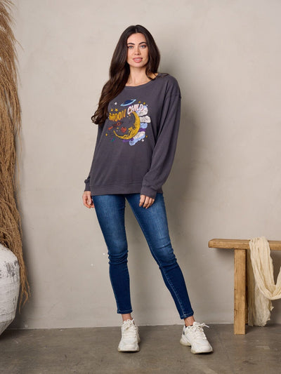 WOMEN'S LONG SLEEVE GRAPHIC SWEATER