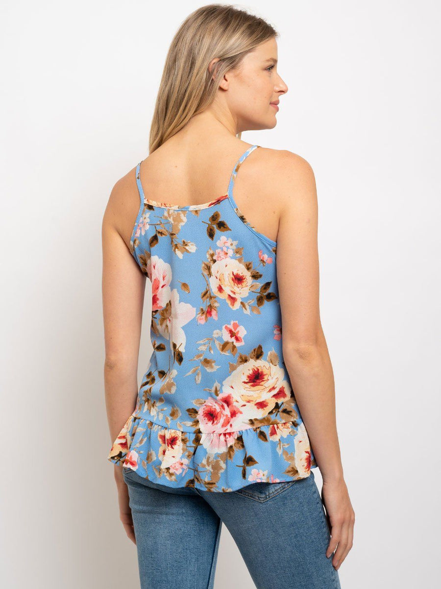 WOMEN'S SPRING PEPLUM SPAGUETTI STRAP TOP – Wholesalefashiontrends.com